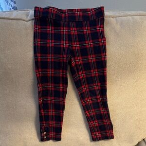 Janie and Jack Red and Black Plaid Leggings